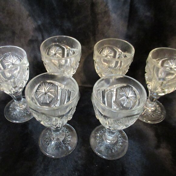 Vintage 6pc. Cordial Mogul Variant Clear by IMPERIAL GLASS-OHIO - Picture 3 of 10